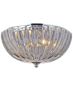 2-Light Crystal Flush Mount Lamp