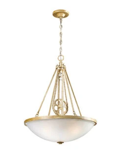 3-Light Cog & Chain Pendant