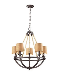 5-Light Natural Rope Chandelier