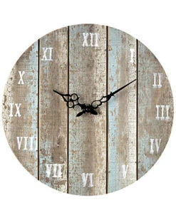 Wooden Roman Numeral Outdoor Wall Clock
