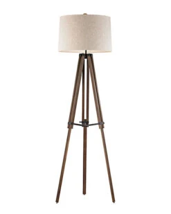 Wooden Brace Tripod Floor Lamp