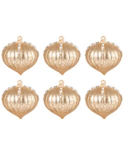 Set Of 6 Pointed Ball Ornaments
