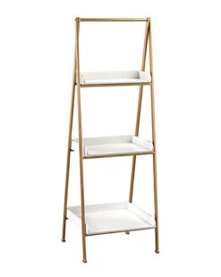 Kline White And Gold Accent Shelf