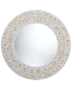 Floral Patterned Clam Shell Framed Mirror
