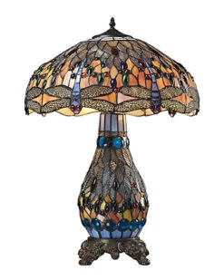 Dragonfly Tiffany Glass Table Lamp