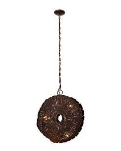 Organic Metal Etched Disk Chandelier