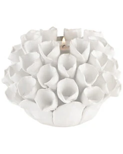 White Ceramic Bud Candle Holder