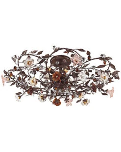 6-Light Deep Rust Semi Flush